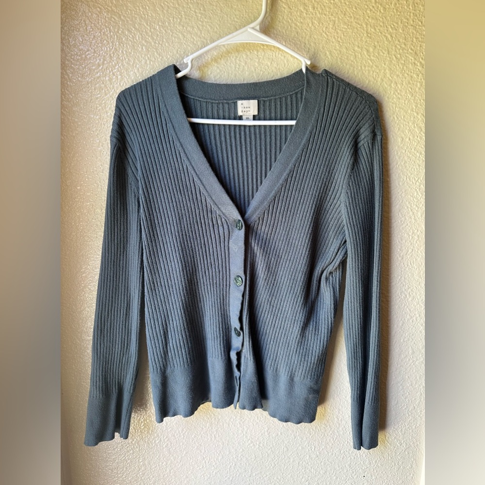 A New Day blue button up cardigan